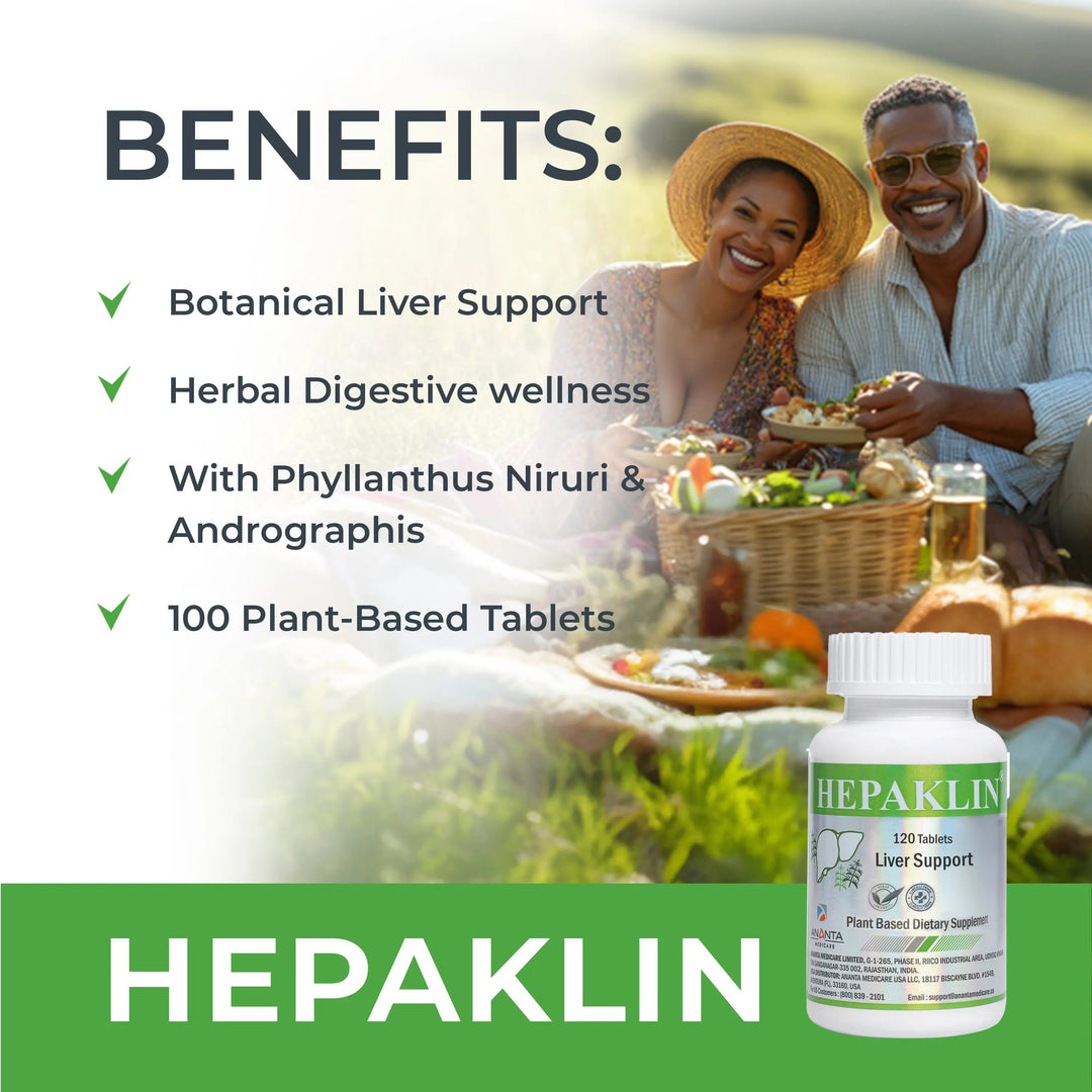 HEPAKLIN – Herbal Liver Detox & Support Formula for Health, 120 Tabs Ananta Medicare