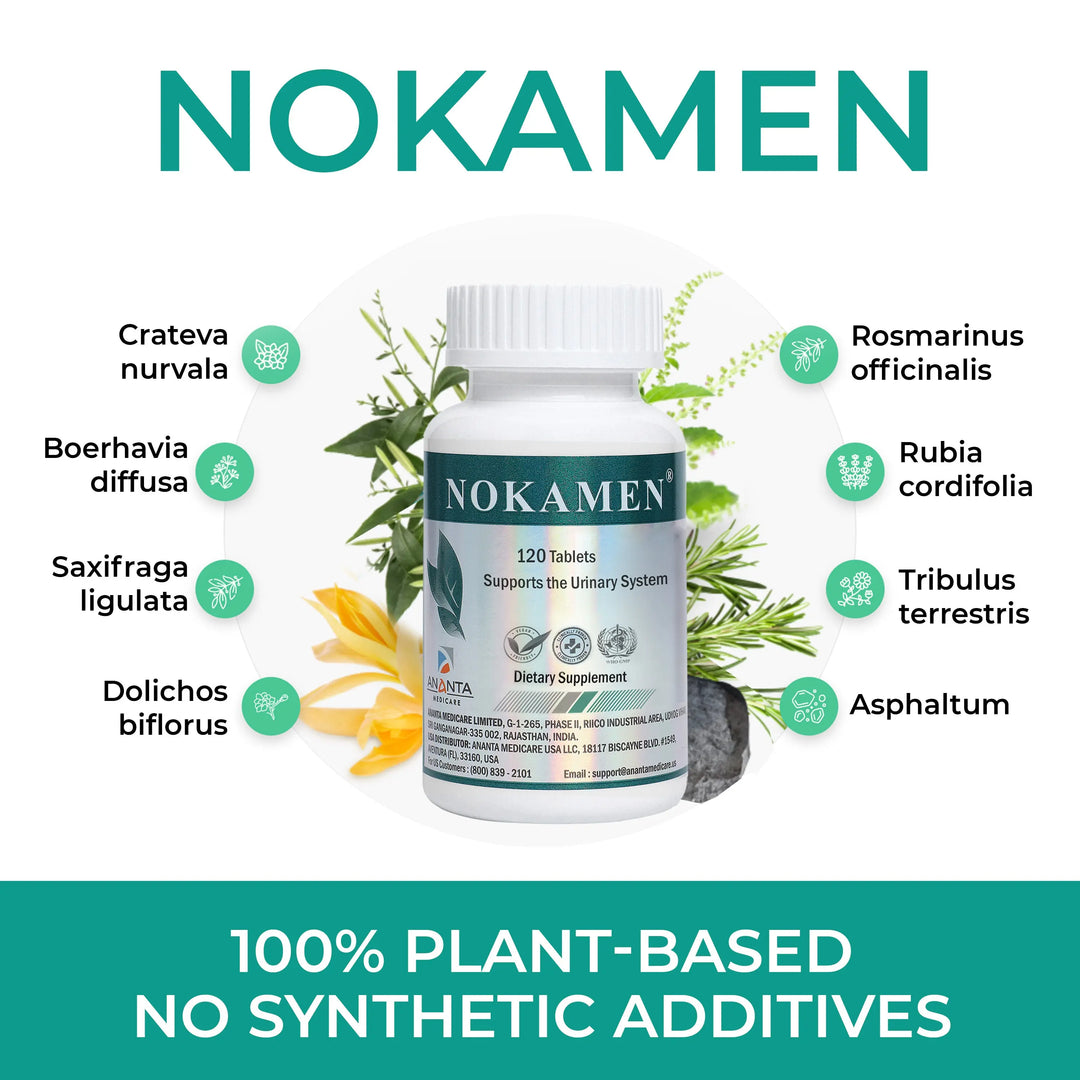 NOKAMEN – Kidney & Urinary Tract Support Herbal Formula, 120 Tabs Ananta Medicare