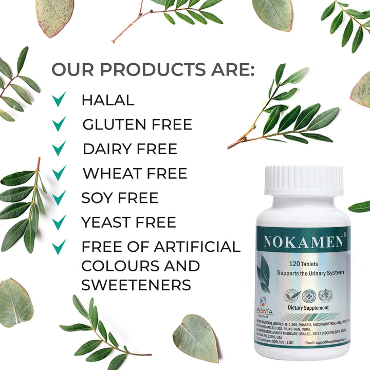 NOKAMEN – Kidney & Urinary Tract Support Herbal Formula, 120 Tabs Ananta Medicare