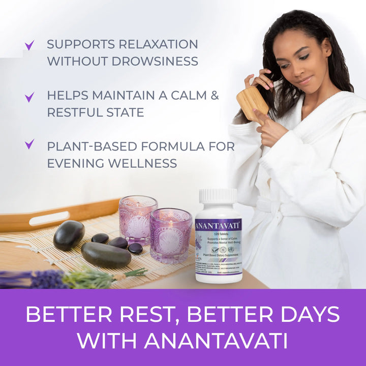 ANANTAVATI – Bacopa Sleep & Stress Relief Support, 120 Veg Tablets Ananta Medicare